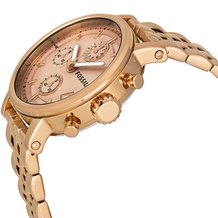 Fossil Boyfriend Chronograph Rose Gold-tone Dial Ladies Watch ES3380