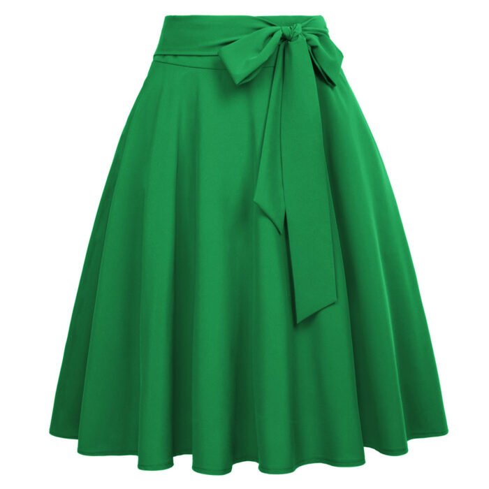 High Waisted A-Line Pocket Skirt Skate Skirt Flared Midi Skirt