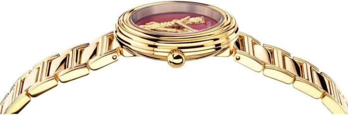 Versace Virtus Gold Mini Red Dial Women's Watch VET300321