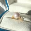 10-11mm Rose Freshwater Pearl Ring With Gold Plated