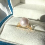 10-11mm Rose Freshwater Pearl Ring With Gold Plated