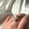 10-11mm Rose Freshwater Pearl Ring With Gold Plated