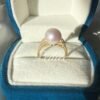 10-11mm Rose Freshwater Pearl Ring With Gold Plated