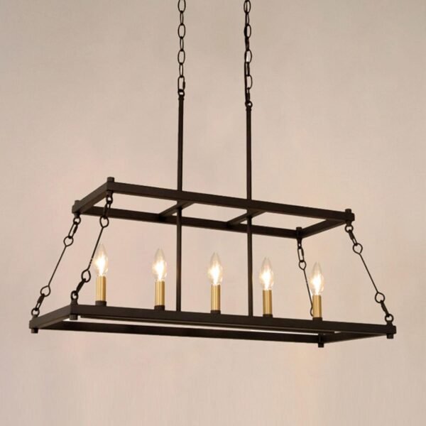 5-Light Black Kitchen Island Chandelier