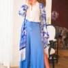 Blue/White Robe Duster with Fringe