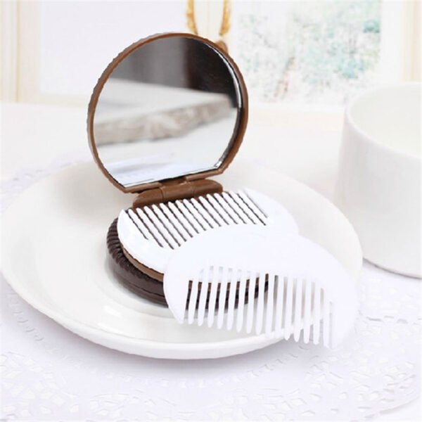 Cookie Design Pocket Mirror with Comb