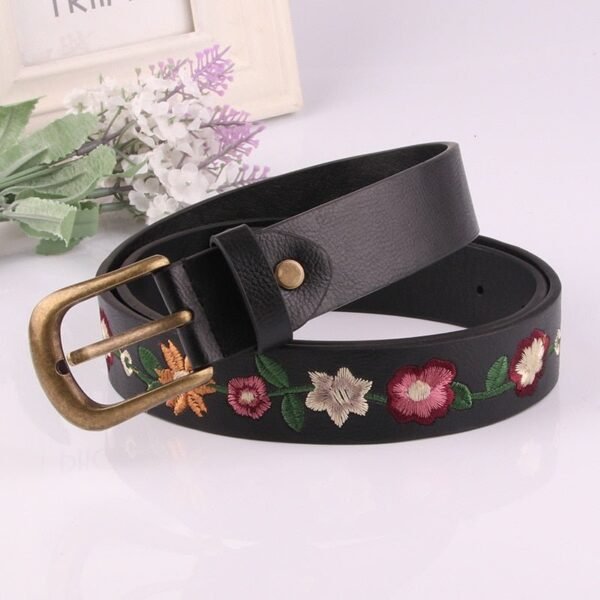 Coquette Embroidered Flower Belt