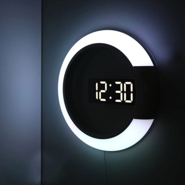 Digital LED Wall Clock with Night Light Feature