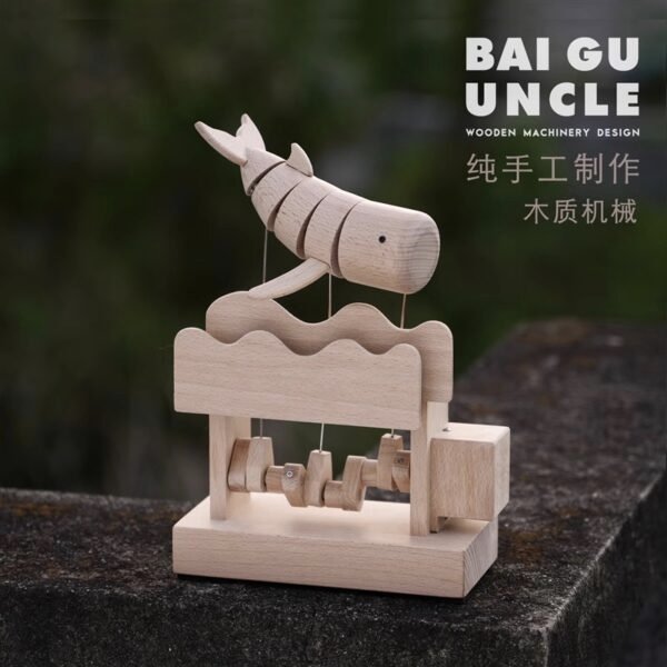 Handcrafted Wooden Whale Toy with Driving Mechanism (Free Shipping Worldwide)