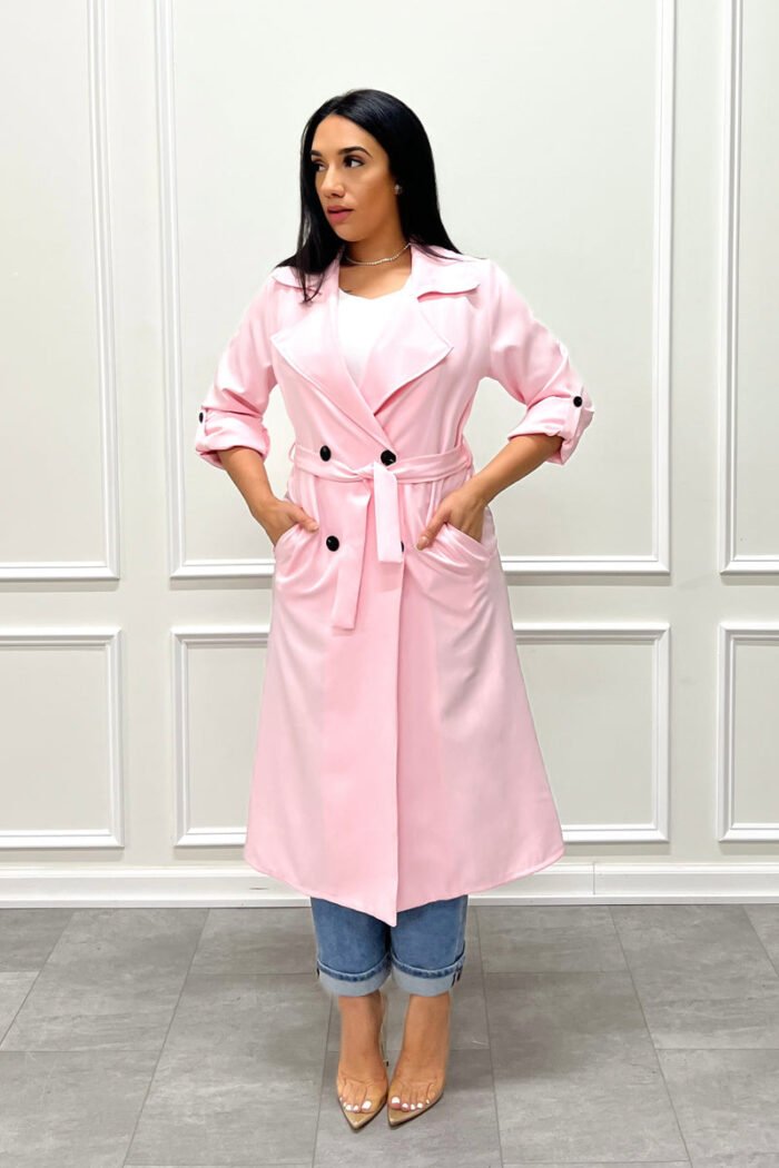 Lightweight Trench Coat (Pink)