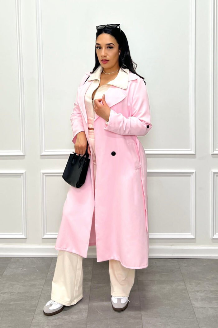 Lightweight Trench Coat (Pink)