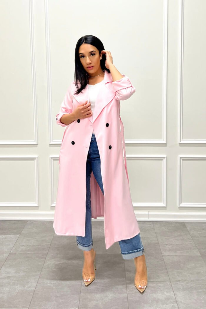 Lightweight Trench Coat (Pink)