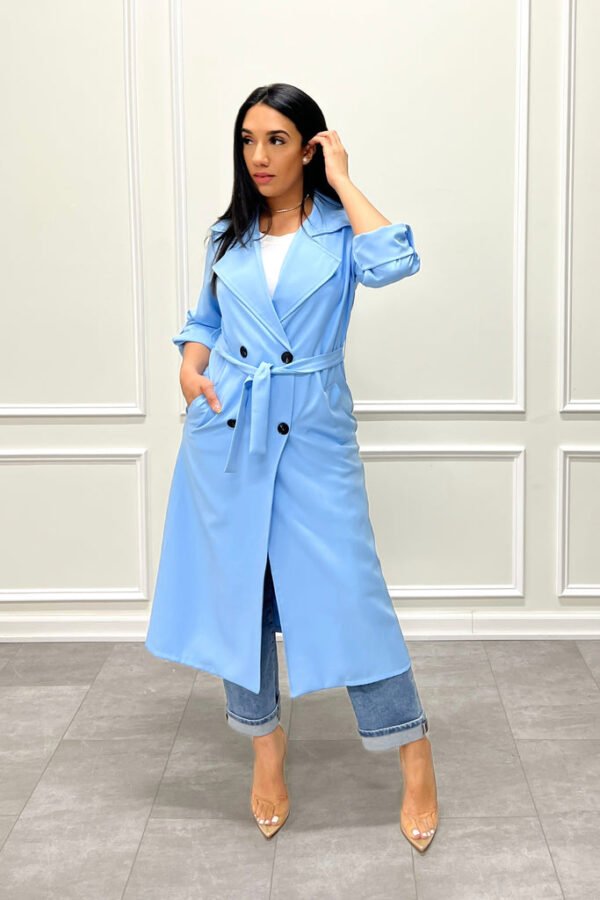 Lightweight Trench Coat (Sky)