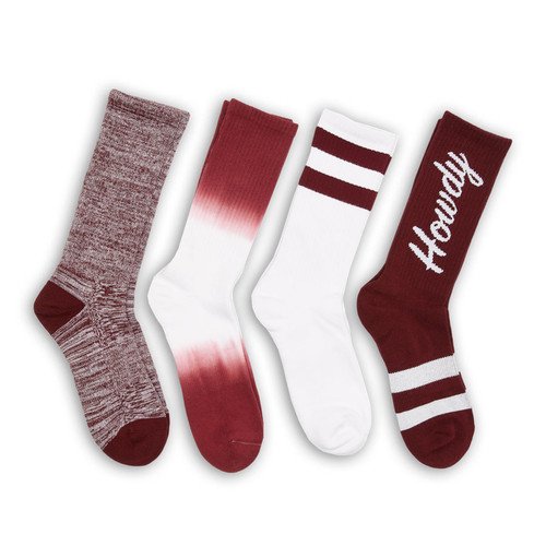 Maroon Casual Sock 4 Pack