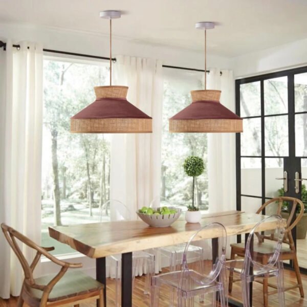 Modern Creative Rattan Pendant Light Dining Room Lamp Shade