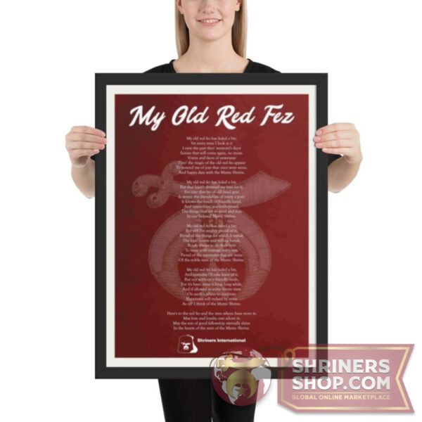 "My Old Red Fez" Shriners Poem 18x24 Framed Print