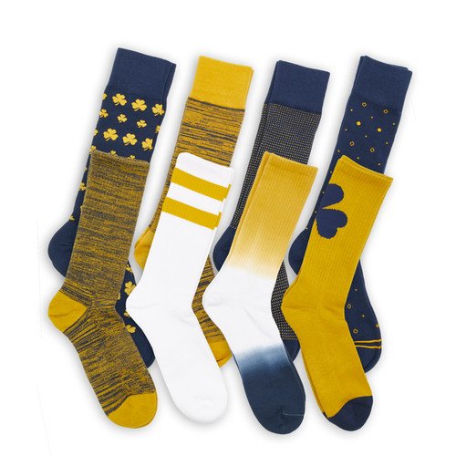 Navy Gold Mixed Socks 8 Pack