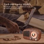 Portable Rechargeable Mini Radio with Wood Finish