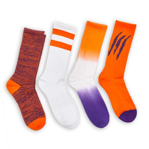 Purple / Orange Casual Socks 4 Pack