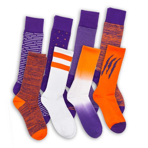 Purple / Orange Mixed Socks 8 Pack