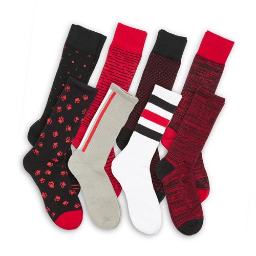 Red / Black Mixed Socks 8 Pack