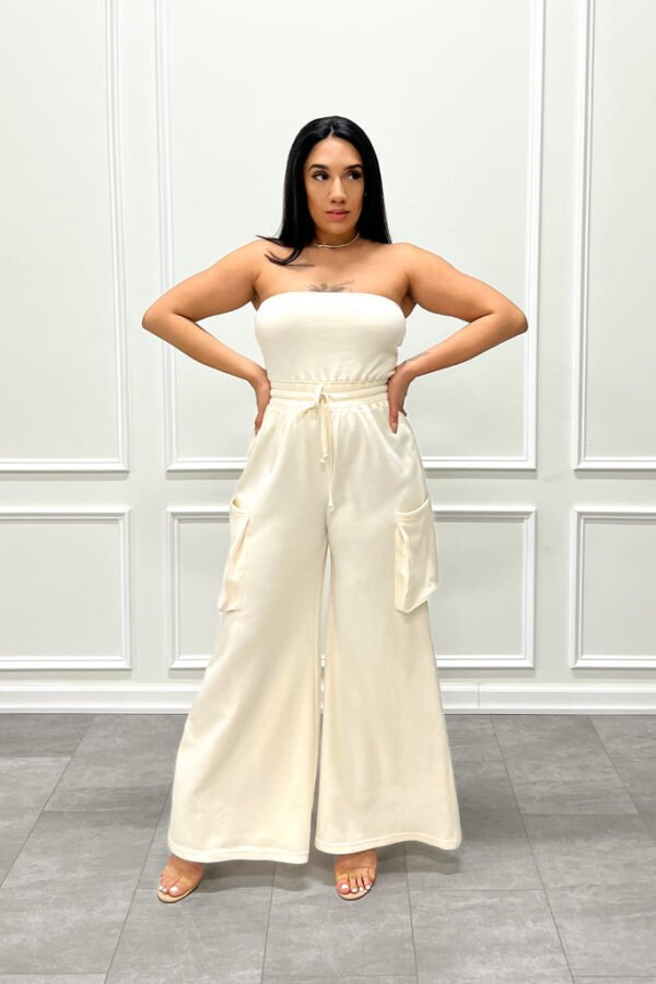 Tube Cargo Jumpsuit (Cream)