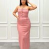 Tube Stretch Denim Maxi Dress (Rose)