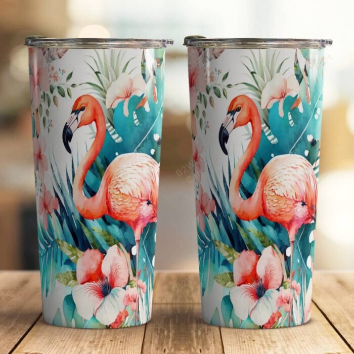 Flamingo Floral Tumbler