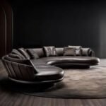 Wayne Enterprises Home WE-036 Leather Sofa in Matte Black