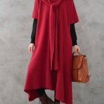 Beautiful Red V Neck Side Open Cashmere Knit Holiday Sweater Dress Fall