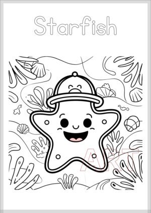 ⭐ Beautiful Starfish Coloring Page ⭐