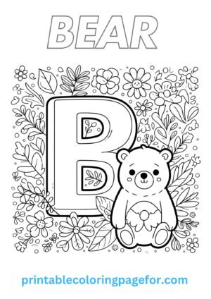 🅱️🐻 Best "B" for Bear Coloring Page for Kids 🌟🖍️