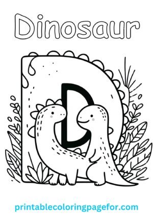 🅳🦕 Best "D" for Dinosaur Coloring Page for Kids 🌟🖍️