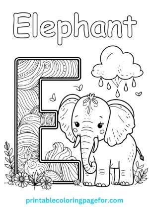 🅴🐘 Best "E" for Elephant Coloring Page for Kids 🌟🖍️