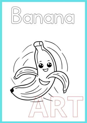 🍌✨ Best Printable Banana Coloring Page for Kids, Teachers, and Parents 🍌✨