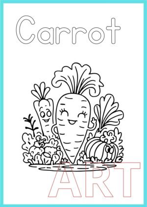 🥕✨ Best Printable Carrot Coloring Page for Kids, Teachers, and Parents 🥕✨