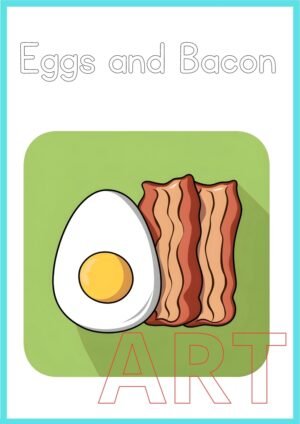 🍳🥓✨ Best Printable Eggs and Bacon Coloring Page for Kids, Teachers, and Parents 🍳🥓✨