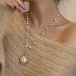 Fashio White Pearl Tassel Pendant Necklace