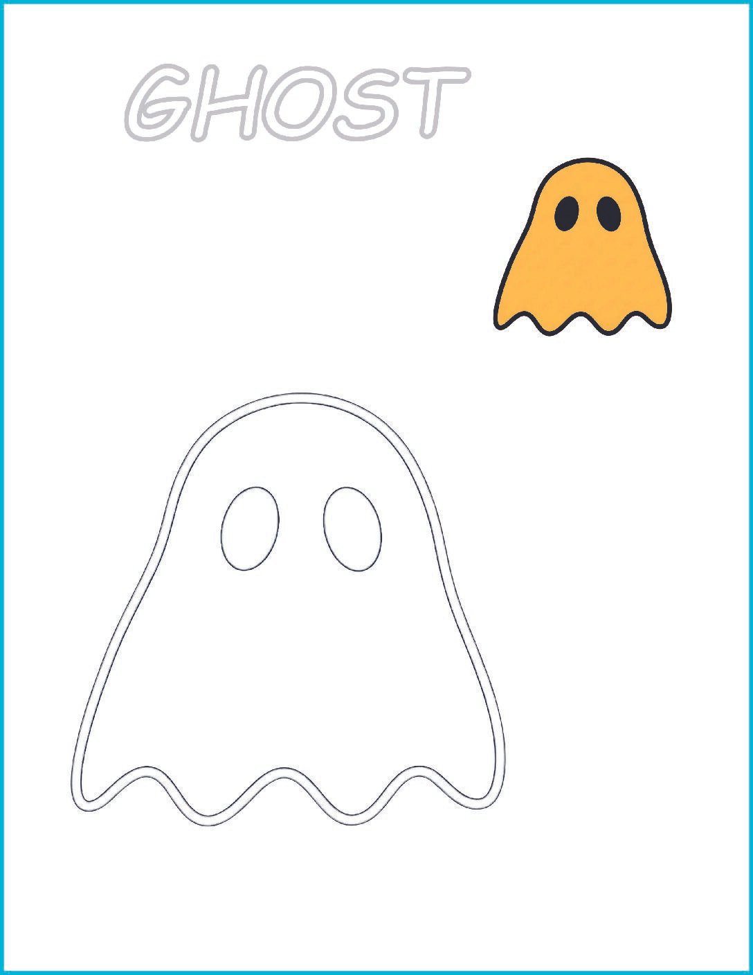 👻 Ghost Coloring Page | Halloween Printable Activity with Pre-Colored Guide (US Letter 8.5×11 PDF)