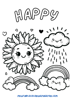 🎉 😄 Happy Printable Coloring Pages 🎉 😄 for Kids, Teachers, and Parents