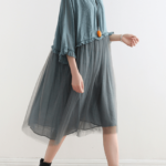 Light Blue Tull Maxi dresses patchwork chiffon Summer Dresses