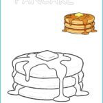 🥞 Pancake Coloring Page | Printable PDF with Pre-Colored Example (US Letter 8.5x11)