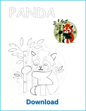 🐼 Panda Coloring Page | Printable PDF with Pre-Colored Example (US Letter 8.5x11)