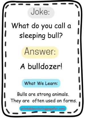 🐂✨ Silly Bull Joke and Farm Facts Printable for Kids, Teachers, and Parents