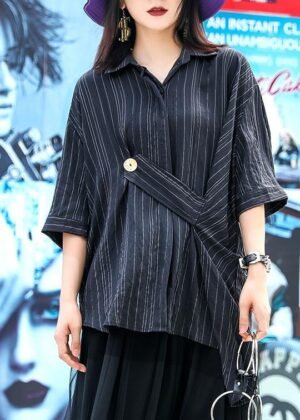 Summer 2025 new striped shirt women loose wild style shirt