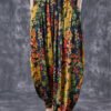 Unique Oversized Print Linen Silk Harem Pants Summer