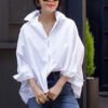 Unique White Peter Pan Collar Button Cotton Shirts Long Sleeve