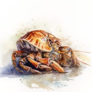 Hermit Crab Animal Watercolor - Frank095