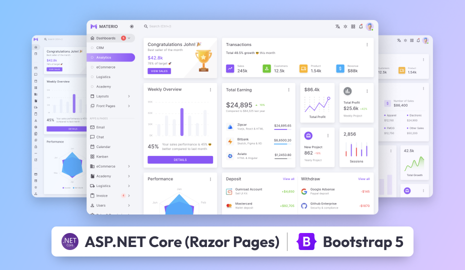 Materio – ASP.NET Core Admin Template (Razor Pages)