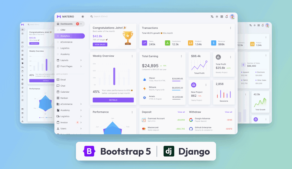 Materio Dashboard PRO – Django 5